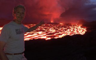 Robert is seen here on the Northern border of the Lava River just across the way from Polestar Gardens.